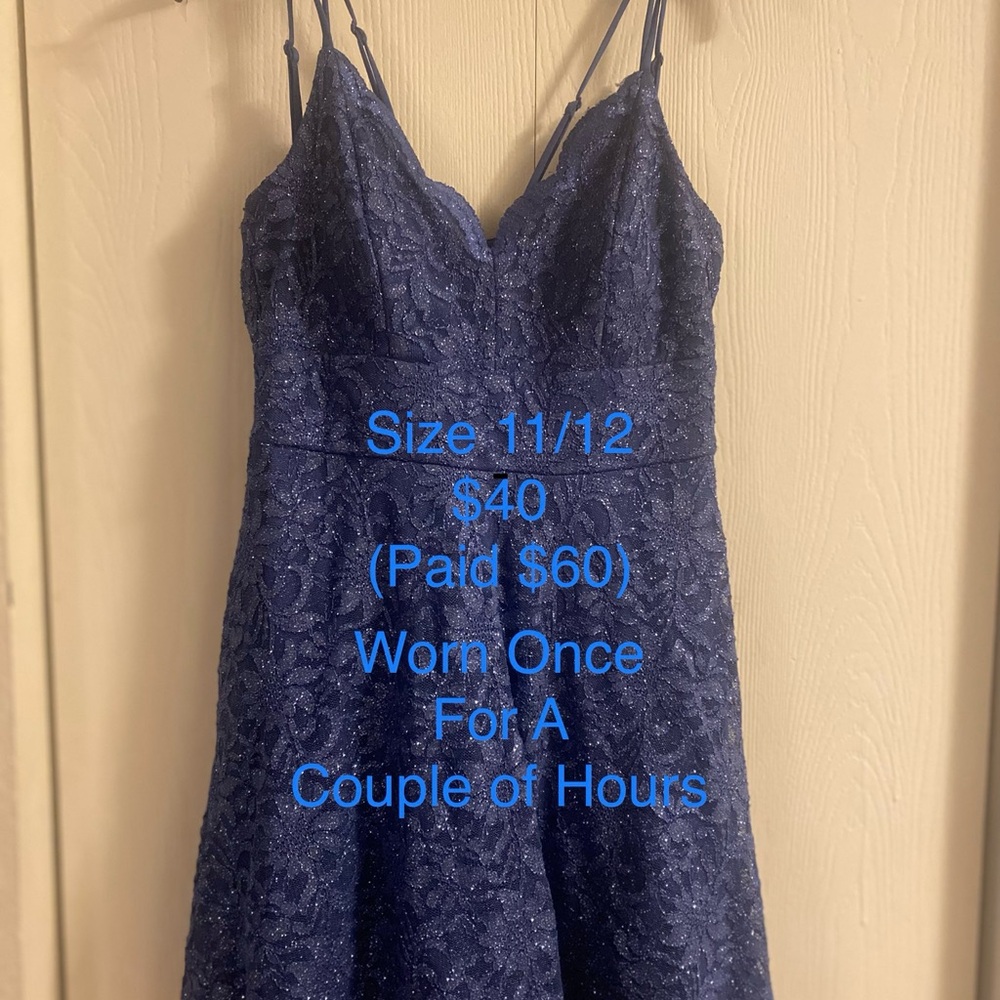 Elegant Navy Blue Lace Dress